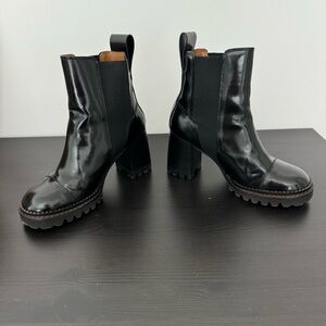 See By Chloé Mallory Lug-Sole Leather Chelsea Boots